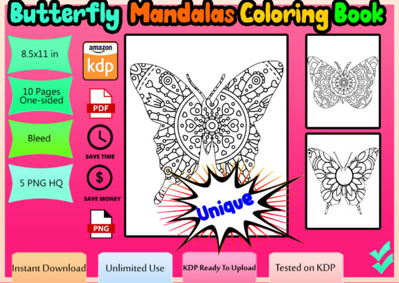 Butterfly Mandala Coloring Book - Download Now
