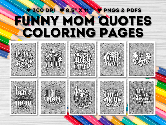 Download Funny Mom Quotes Coloring Book - Premium Resources