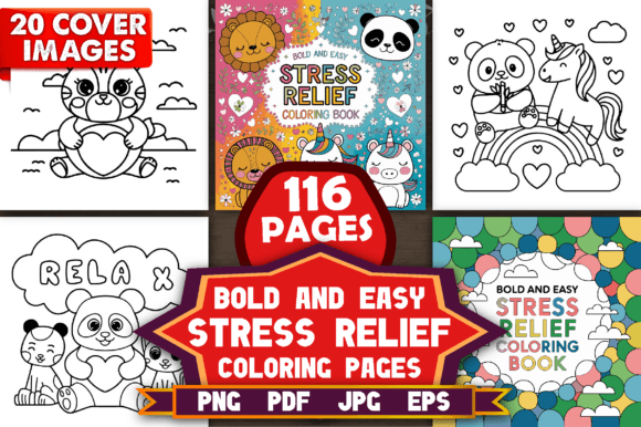 Bold and Easy Stress Relief Color Pages - Download Now