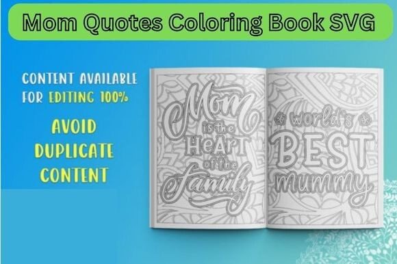 Funny Mom Quotes Coloring Book SVG - Download Now