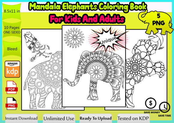 Mandala Elephant Coloring Book - Download Now