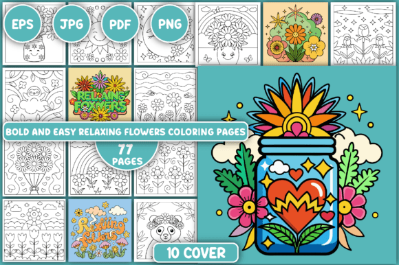 Relaxing Flowers Coloring Pages - Download Now