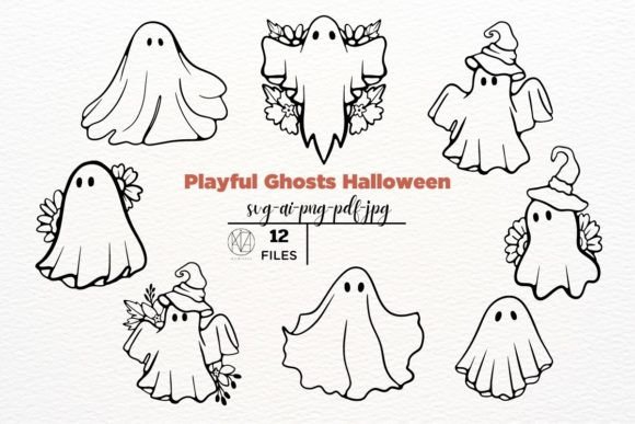 Playful Ghosts Halloween Fun SVG - Download Now
