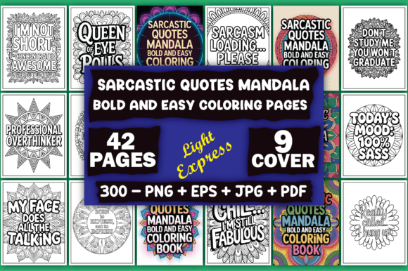 Sarcastic Quotes Mandala Coloring Pages - Download Now