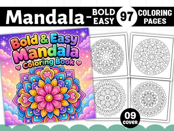 Bold and Easy Mandala Coloring Pages - Download Now