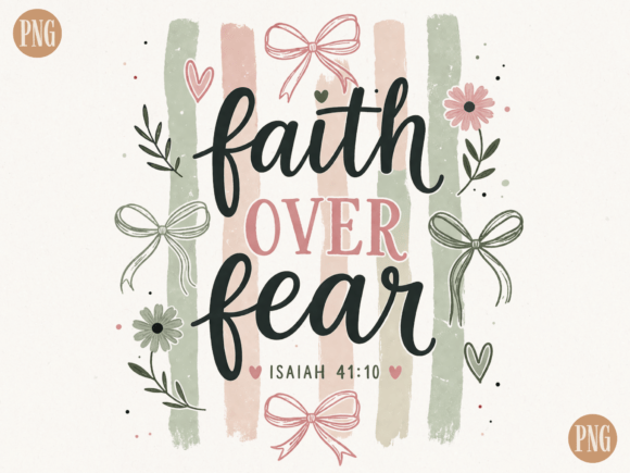 Faith over Fear PNG | Christian Floral Q - Download Now
