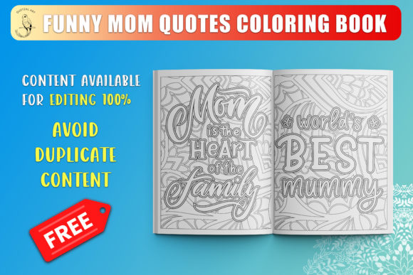 Funny Mom Quotes Coloring Book SVG - Download Now