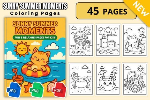 Sunny Summer Moments Coloring Fun - Download Now